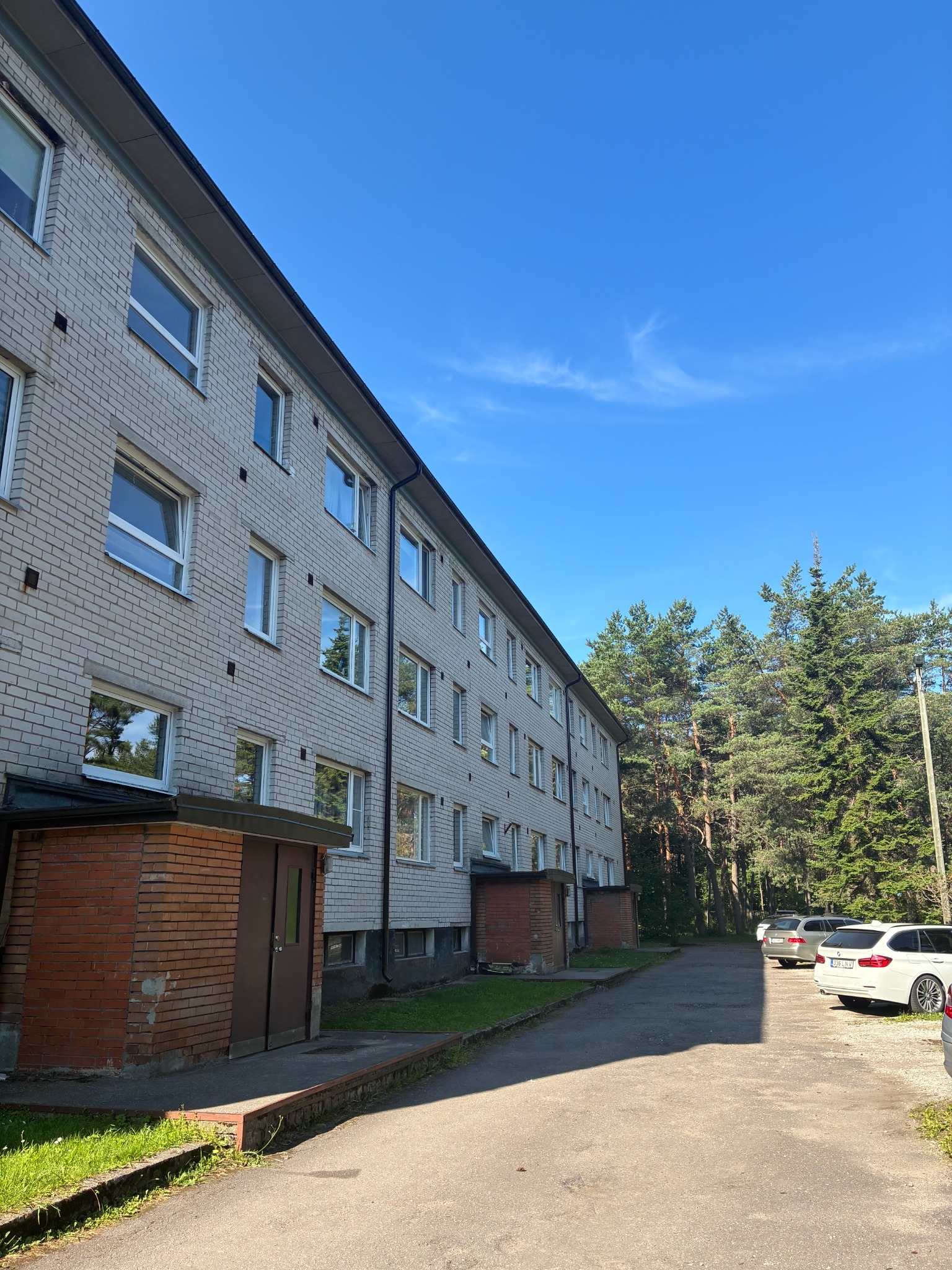 Courtyard elevation and entrance side of the apartment building
