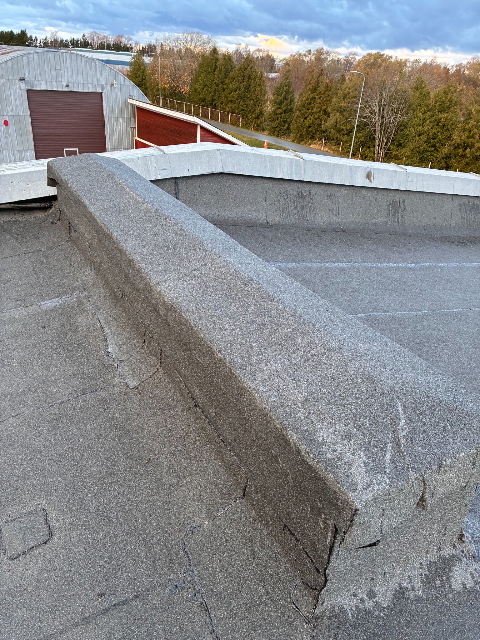 After renovation: finished roof with remaining installation materials