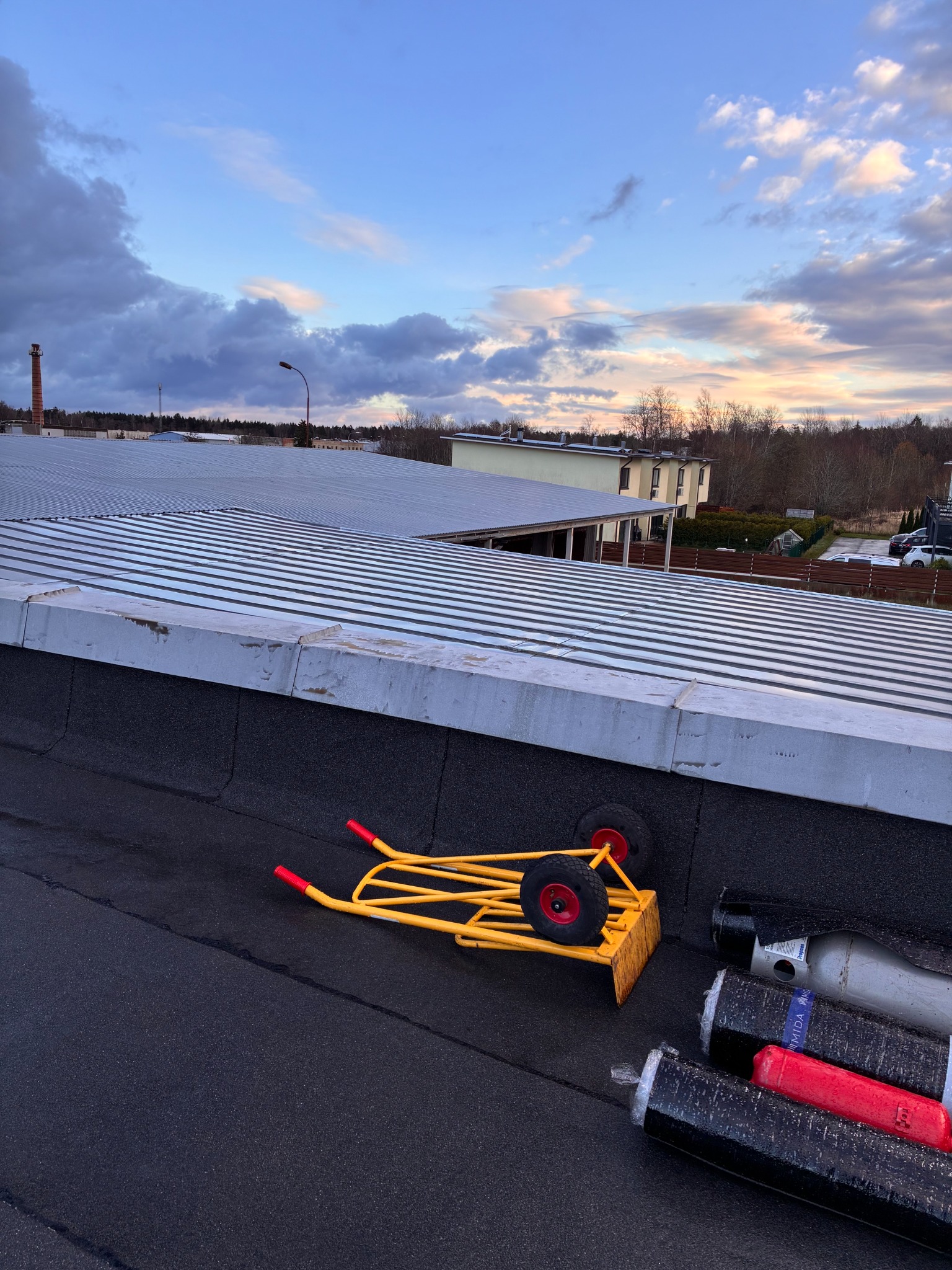 After renovation: completed central wall and parapet waterproofing