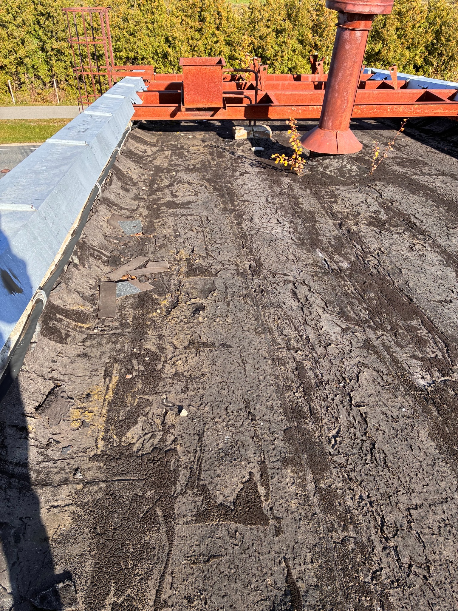 Before renovation: roof overview with curb