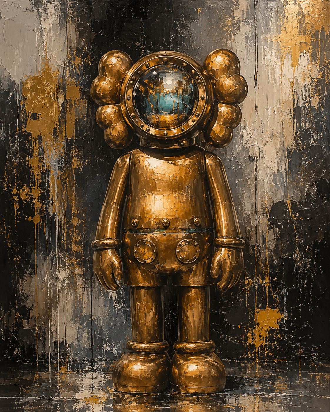 Golden astronaut collectible artwork